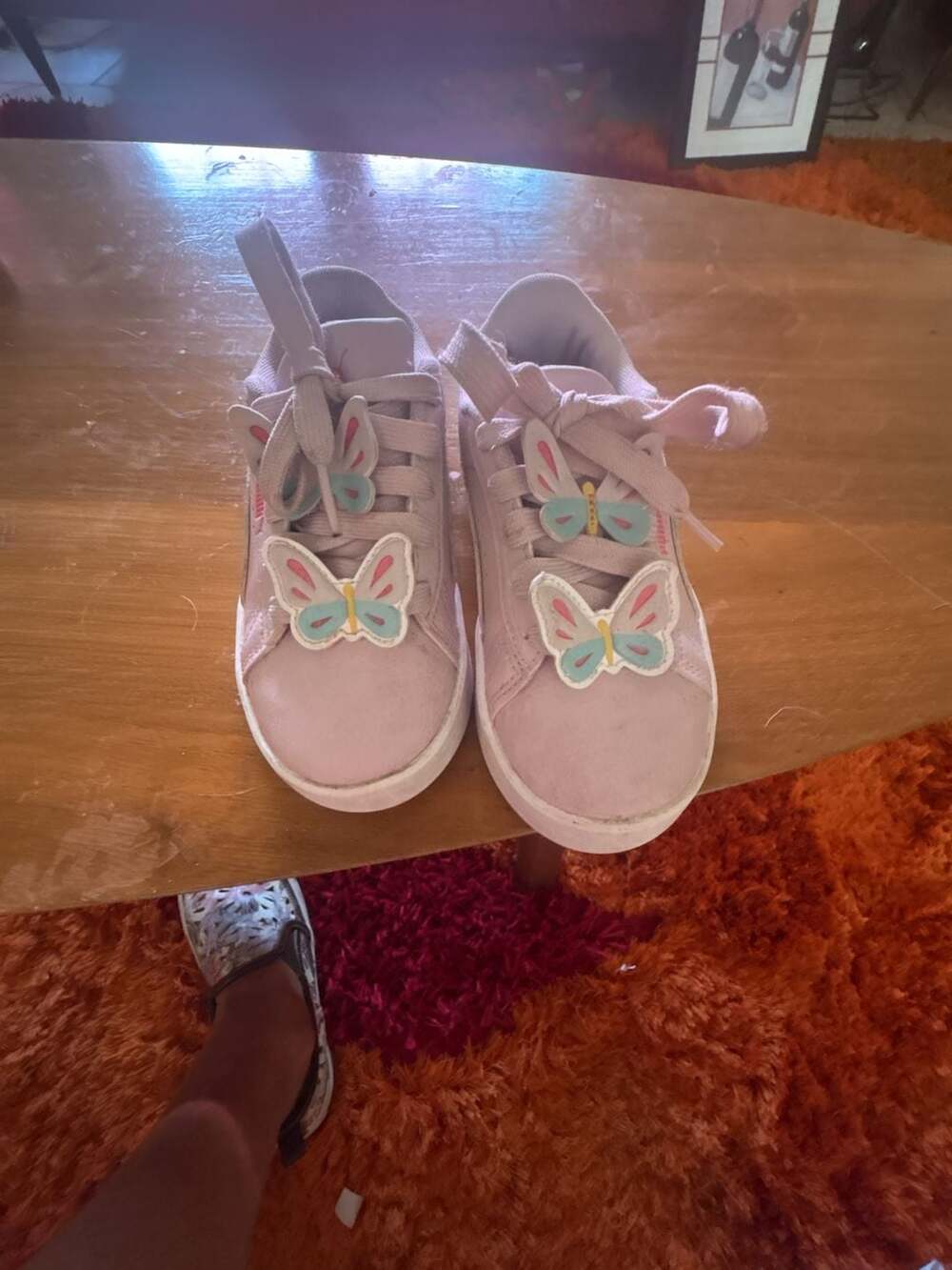 Puma Smash Pink Butterfly Sneakers